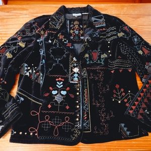 Chico's Embroidered Blazer, sz 1